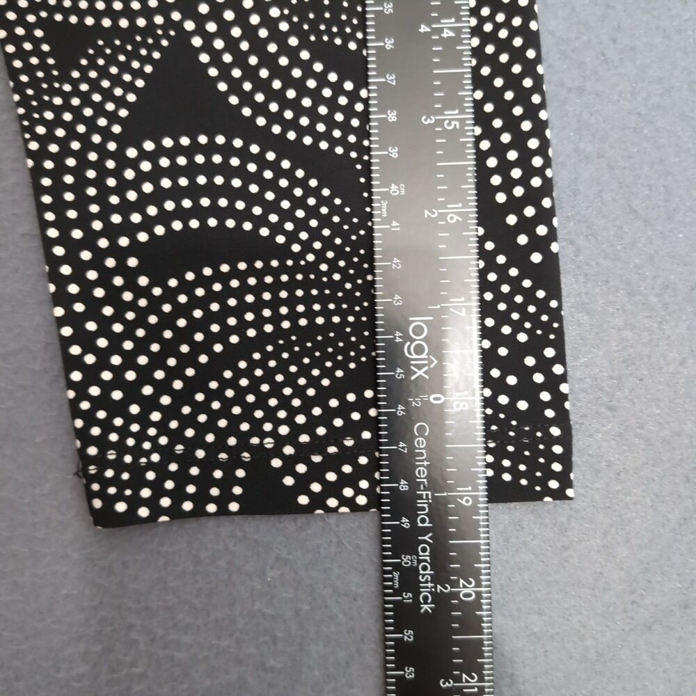 Susan Graver Women L Black Polka Dot V Neck Liquid Knit Asymetrical Hem - Picture 11 of 11